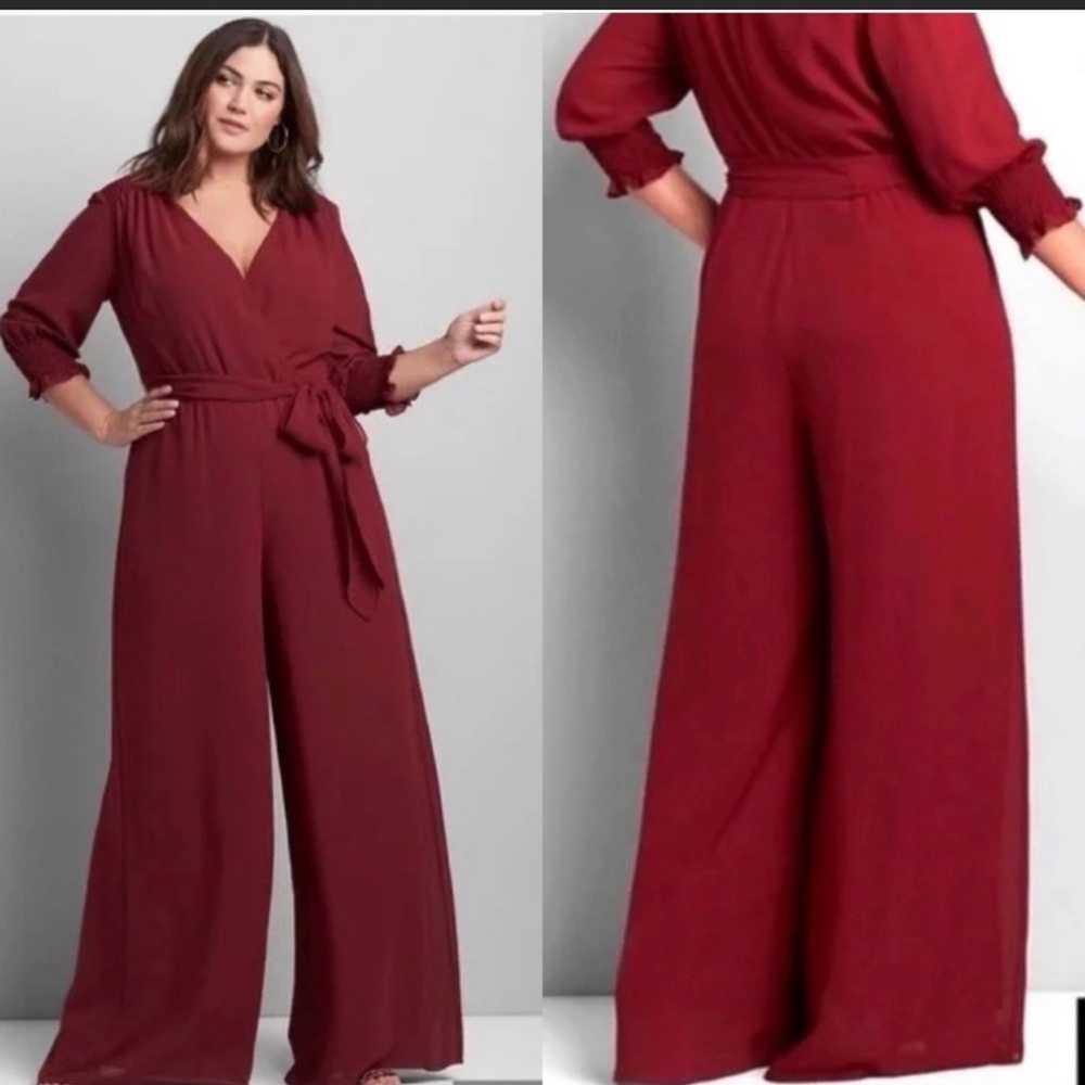 Deep red Lane Bryant jumpsuit